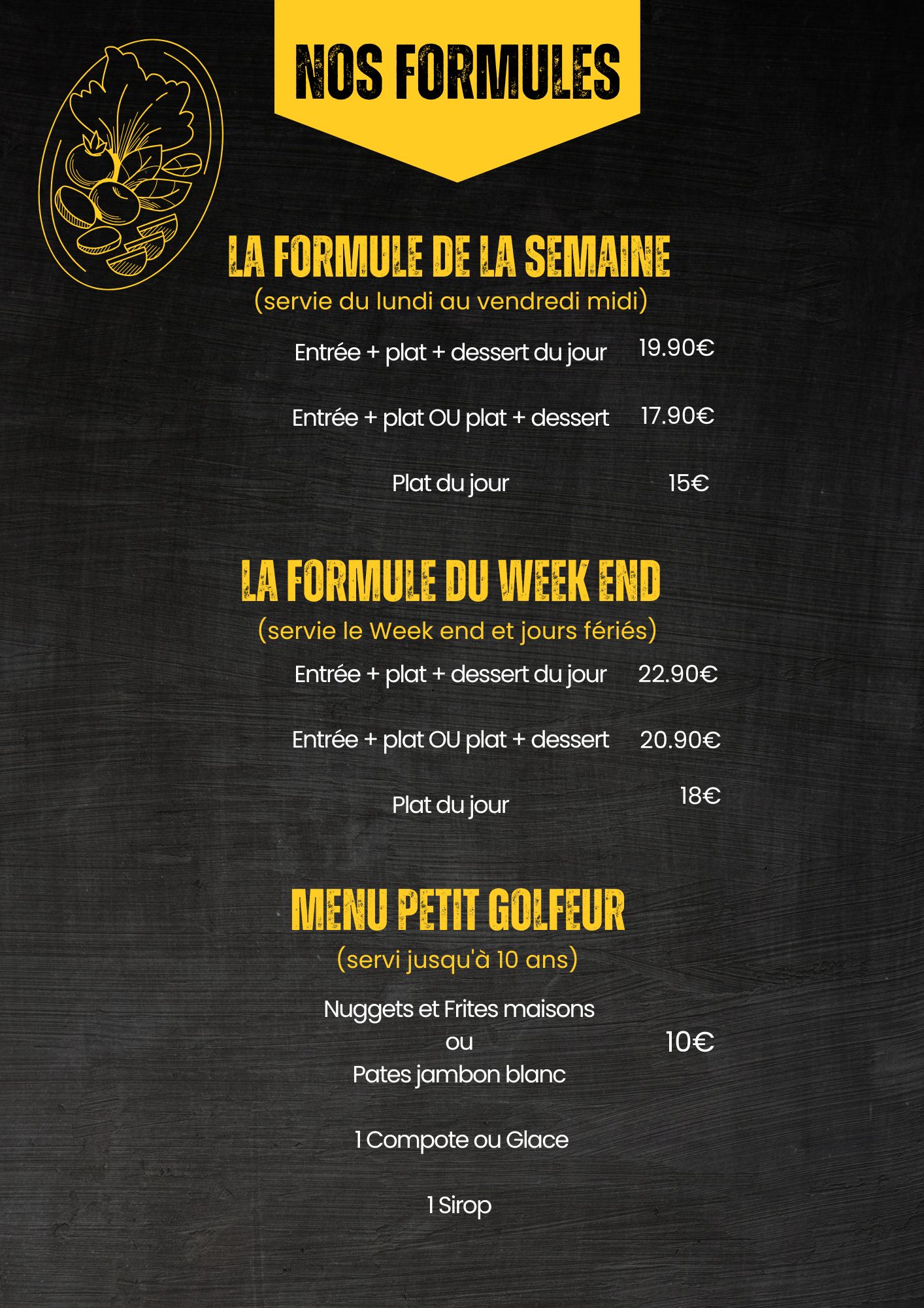 Nos Formules Golf du Tumulus 2026
